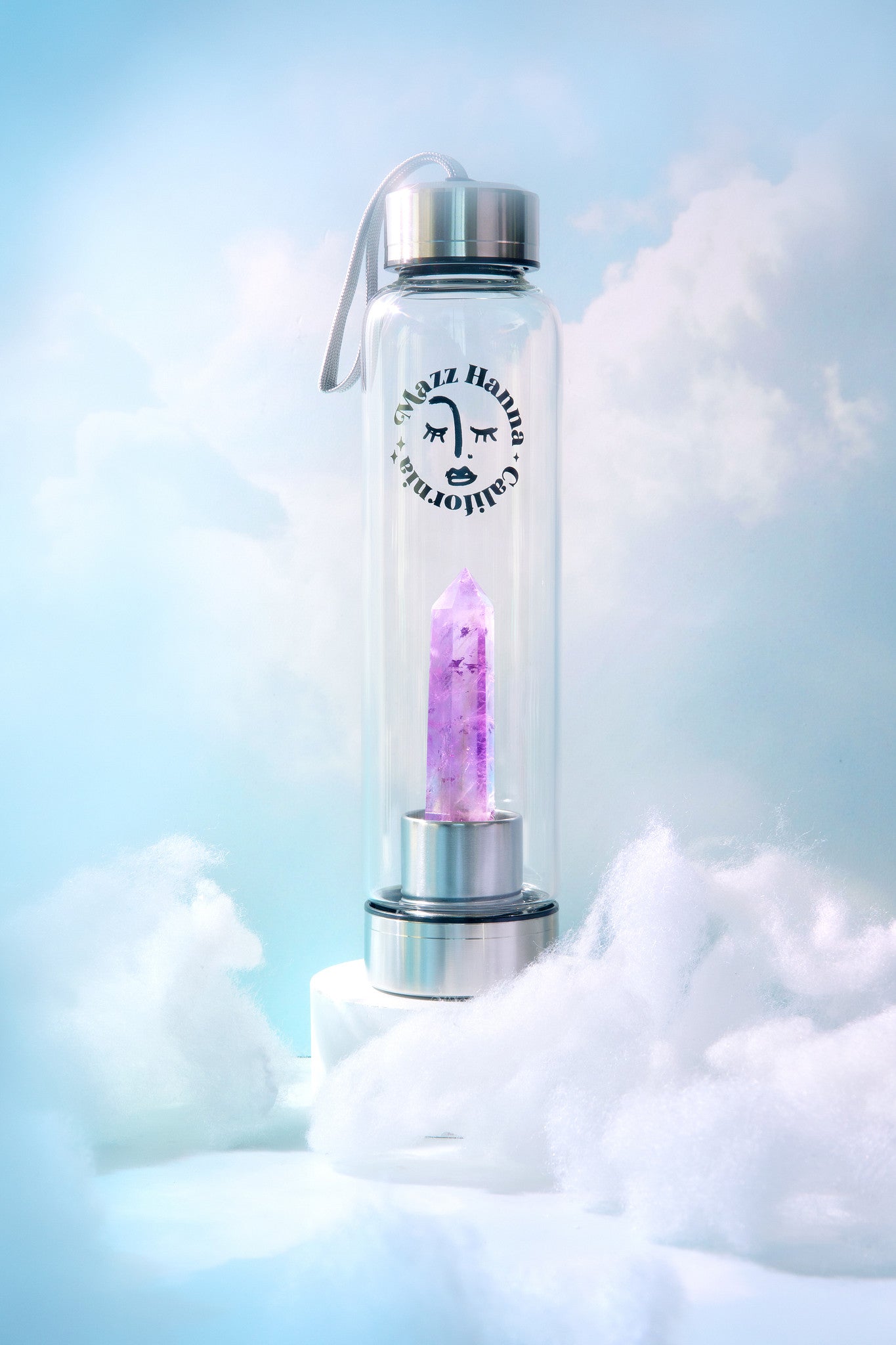 Crystal-Infused Water Bottle – Brazilian Amethyst - Mazz Hanna
